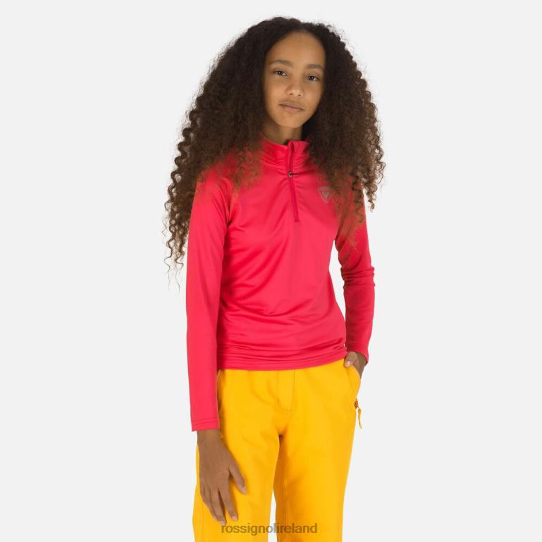 Rossignol Tops Girls Half-Zip Stretch Fleece Midlayer Pinklift 62R6R1241