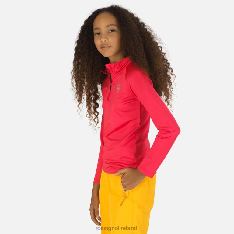 Rossignol Tops Girls Half-Zip Stretch Fleece Midlayer Pinklift 62R6R1241