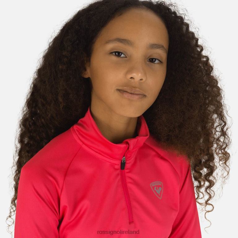 Rossignol Tops Girls Half-Zip Stretch Fleece Midlayer Pinklift 62R6R1241