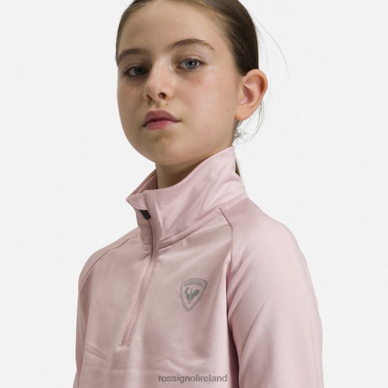 Rossignol Tops Girls Half-Zip Stretch Fleece Midlayer Powderpink 62R6R1146