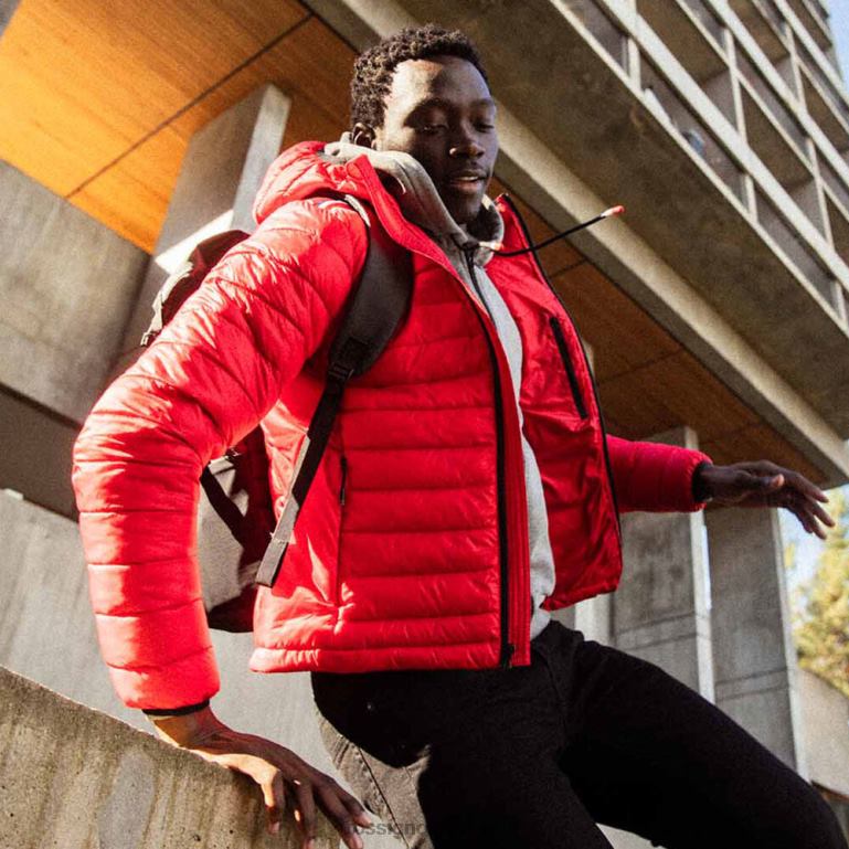 Rossignol Tops Men Hooded Insulated Jacket 180Gr Carmin 62R6R341