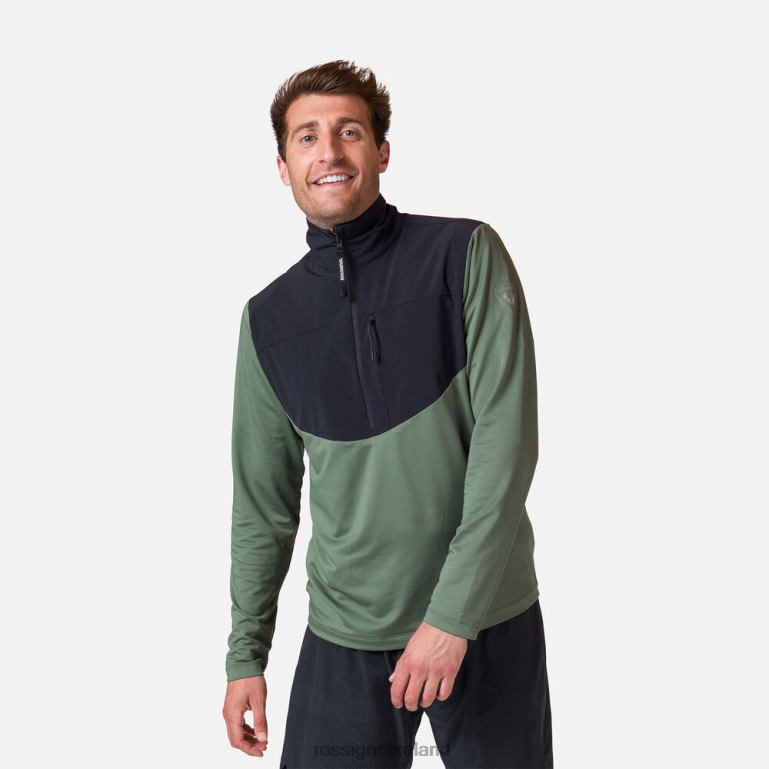 Rossignol Tops Men 1/2 Zip Midlayer Ebony Green 62R6R402