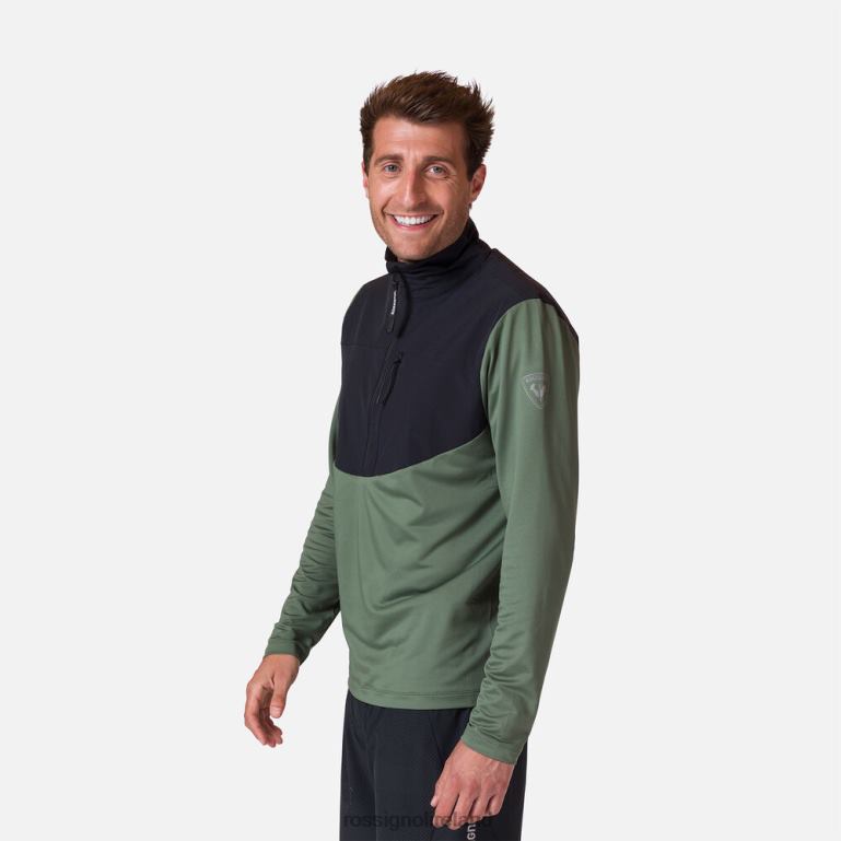 Rossignol Tops Men 1/2 Zip Midlayer Ebony Green 62R6R402