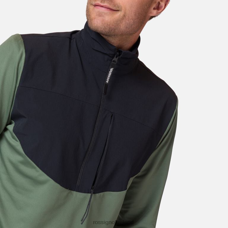Rossignol Tops Men 1/2 Zip Midlayer Ebony Green 62R6R402