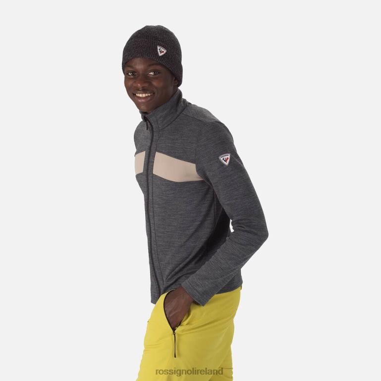 Rossignol Tops Men React Merino Full Zip Midlayer Black 62R6R64