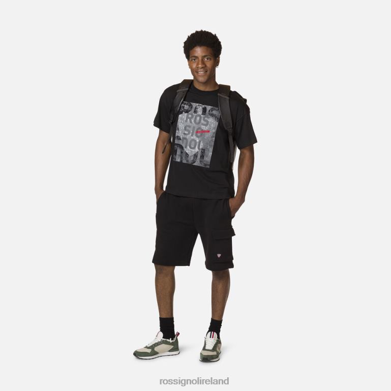 Rossignol Tops Men Cotton Comfortable Graphic Print Tee Black 62R6R15