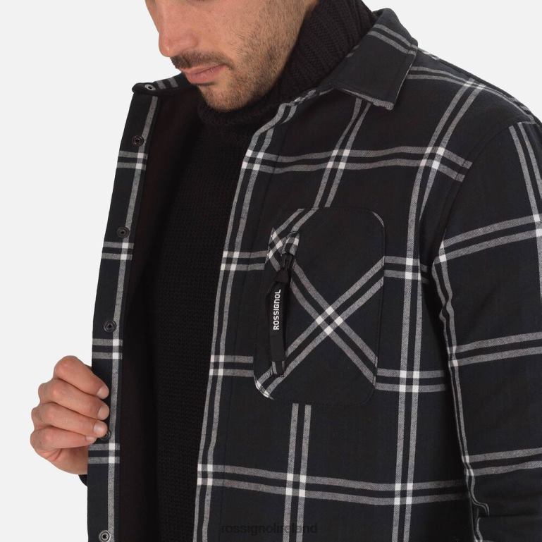 Rossignol Tops Men Flannel Shirt Black 62R6R240
