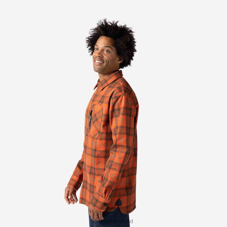 Rossignol Tops Men Flannel Shirt Tan 62R6R246