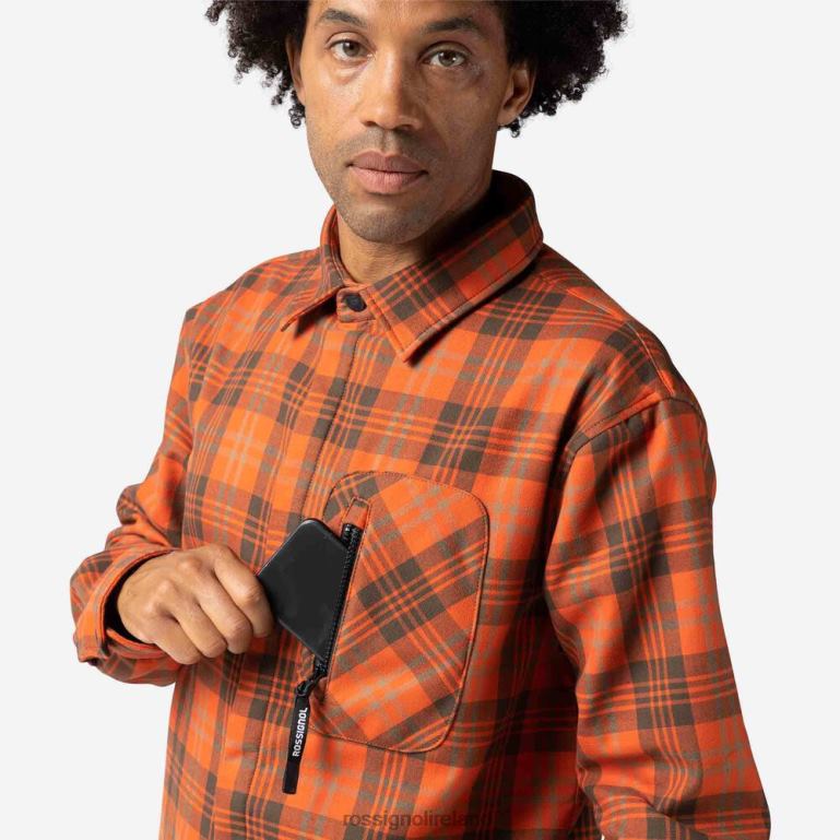 Rossignol Tops Men Flannel Shirt Tan 62R6R246