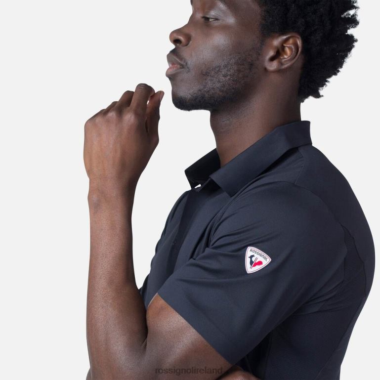 Rossignol Tops Men Lightweight Breathable Polo Shirt Black 62R6R11