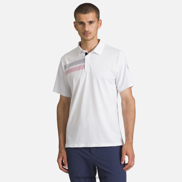 Rossignol Tops Men Lightweight Breathable Polo Shirt White 62R6R5