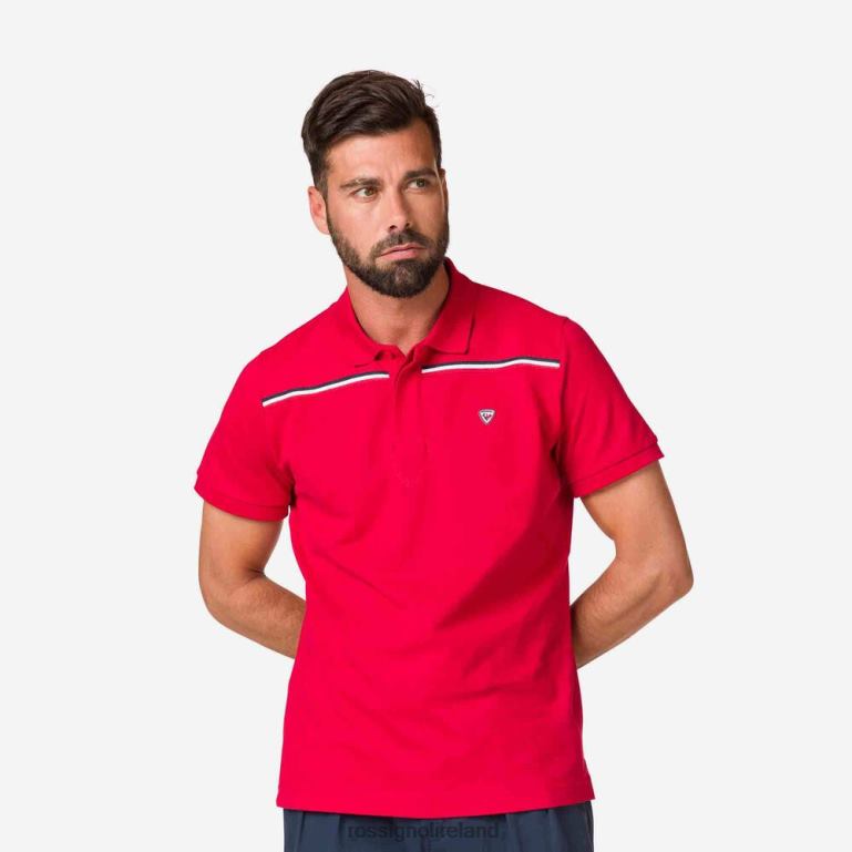 Rossignol Tops Men Logo Polo Tape Shirt Carmin 62R6R504