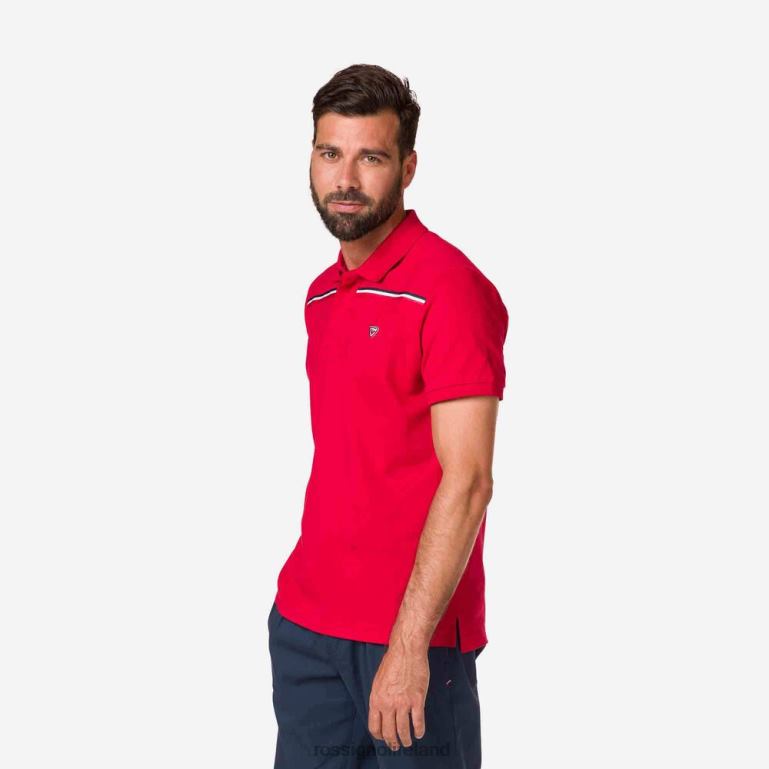 Rossignol Tops Men Logo Polo Tape Shirt Carmin 62R6R504