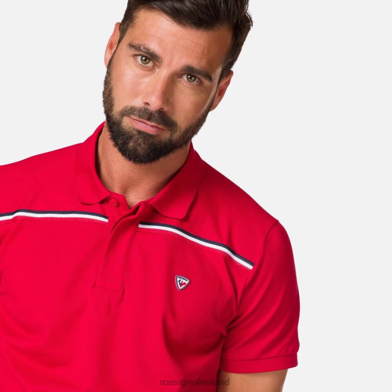 Rossignol Tops Men Logo Polo Tape Shirt Carmin 62R6R504