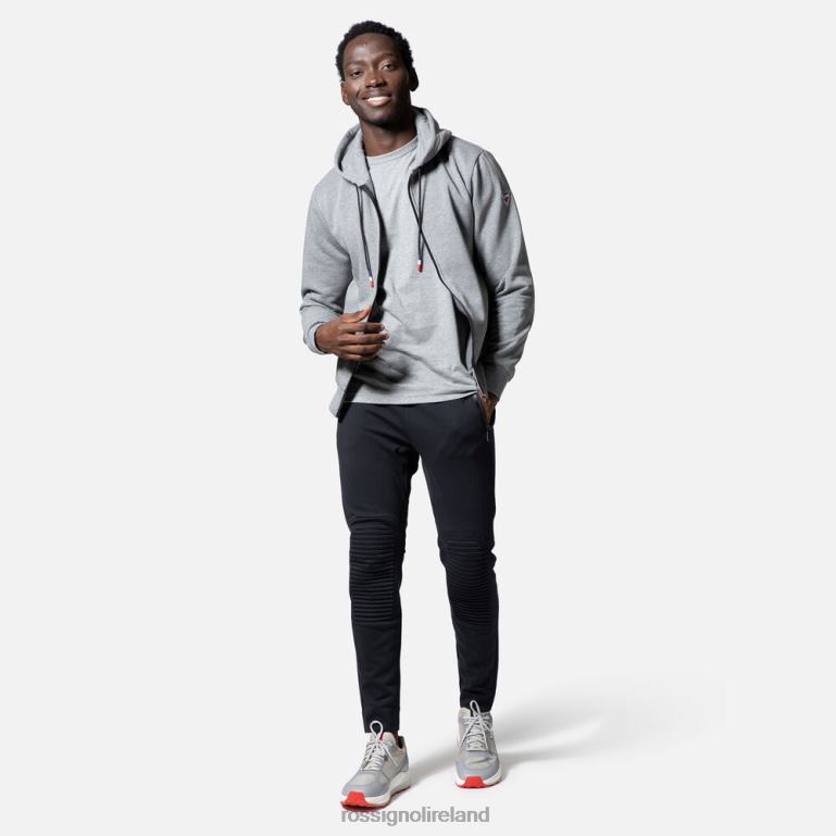 Rossignol Tops Men Full-Zip Hooded Logo Cotton Sweatshirt Heathergrey 62R6R471