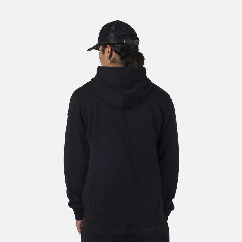 Rossignol Tops Men Full-Zip Hooded Logo Fleece Sweatshirt Black 62R6R323