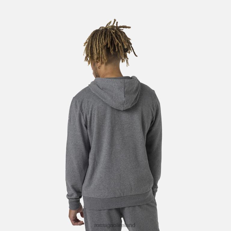Rossignol Tops Men Full-Zip Hooded Logo Fleece Sweatshirt Heathergrey 62R6R376