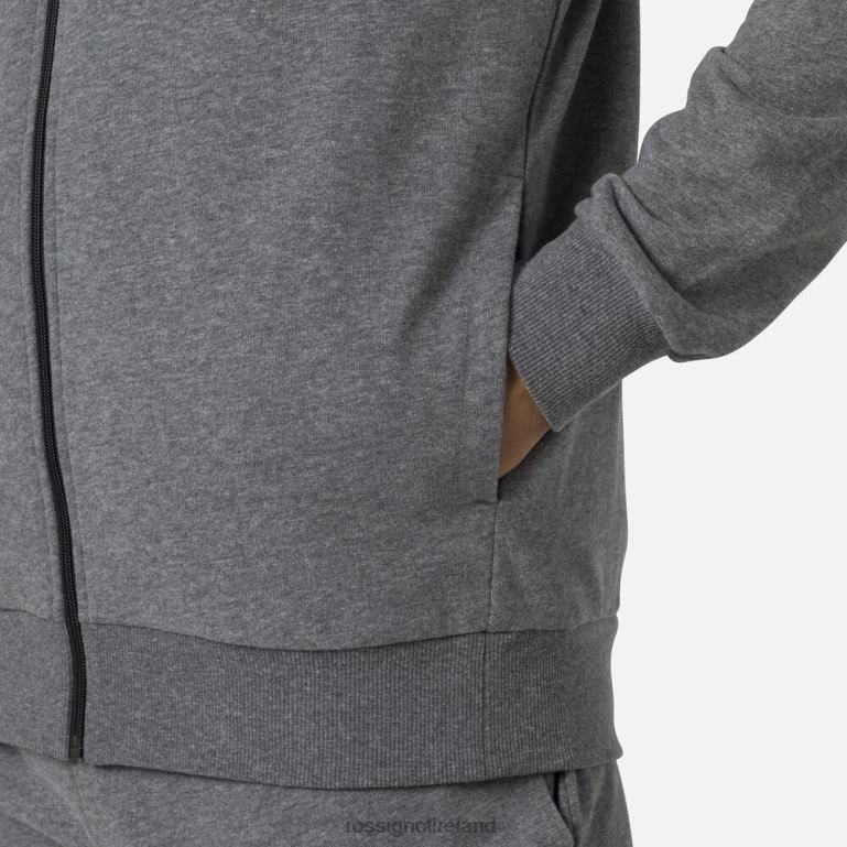 Rossignol Tops Men Full-Zip Hooded Logo Fleece Sweatshirt Heathergrey 62R6R376