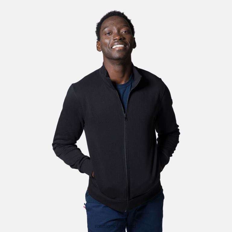 Rossignol Tops Men Full-Zip Logo Cotton Sweatshirt Black 62R6R430