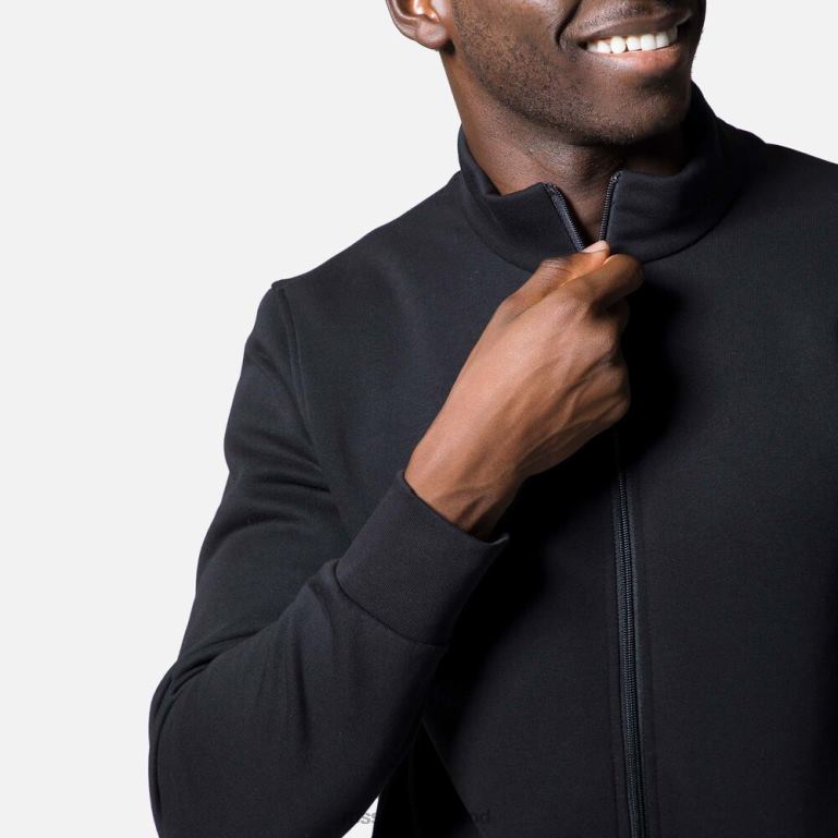 Rossignol Tops Men Full-Zip Logo Cotton Sweatshirt Black 62R6R430