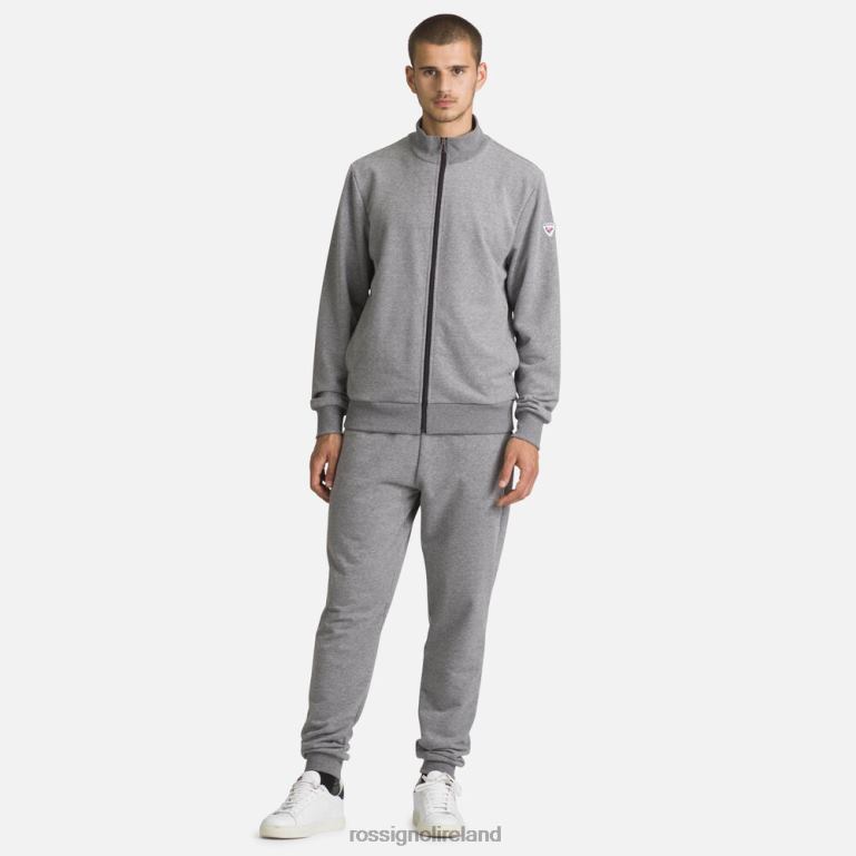 Rossignol Tops Men Full-Zip Logo Cotton Sweatshirt Heathergrey 62R6R473