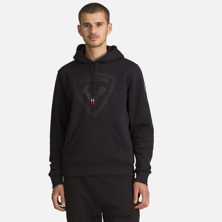 Rossignol Tops Men Hooded Logo Cotton Sweatshirt Black 62R6R432
