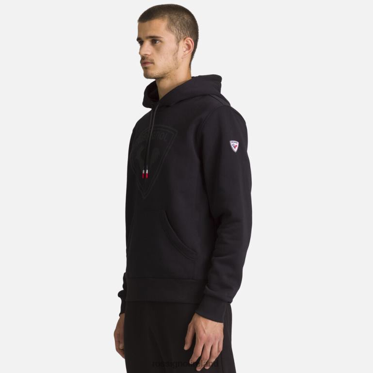 Rossignol Tops Men Hooded Logo Cotton Sweatshirt Black 62R6R432