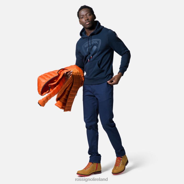 Rossignol Tops Men Hooded Logo Cotton Sweatshirt Darknavy 62R6R395