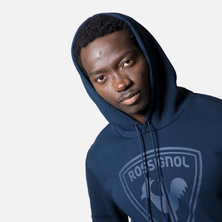 Rossignol Tops Men Hooded Logo Cotton Sweatshirt Darknavy 62R6R395