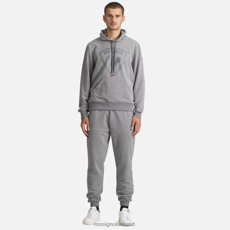 Rossignol Tops Men Hooded Logo Cotton Sweatshirt Heathergrey 62R6R419
