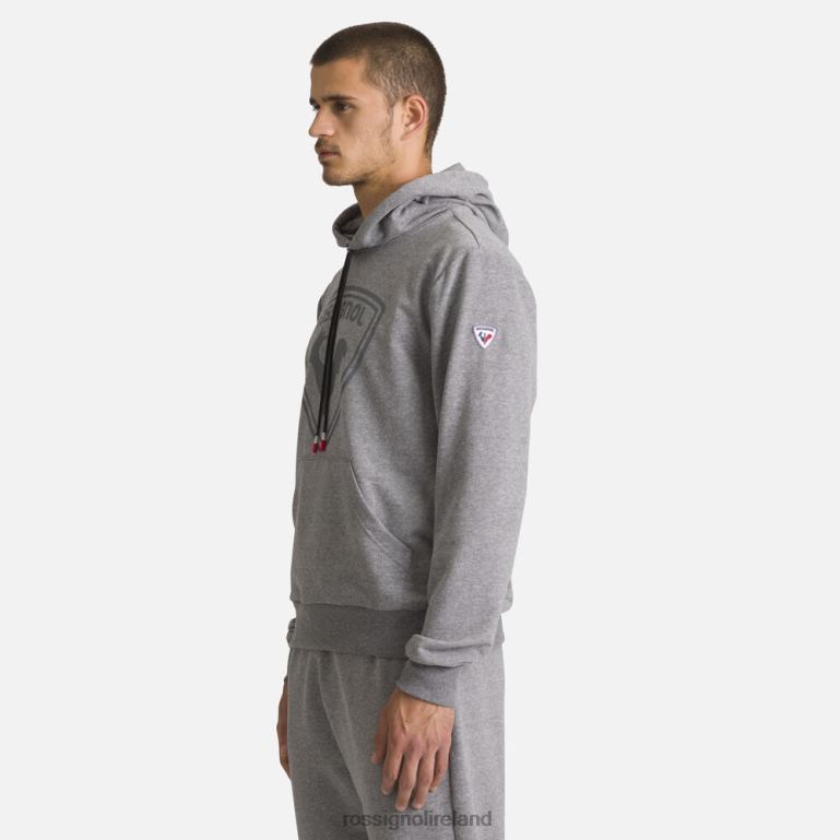 Rossignol Tops Men Hooded Logo Cotton Sweatshirt Heathergrey 62R6R419