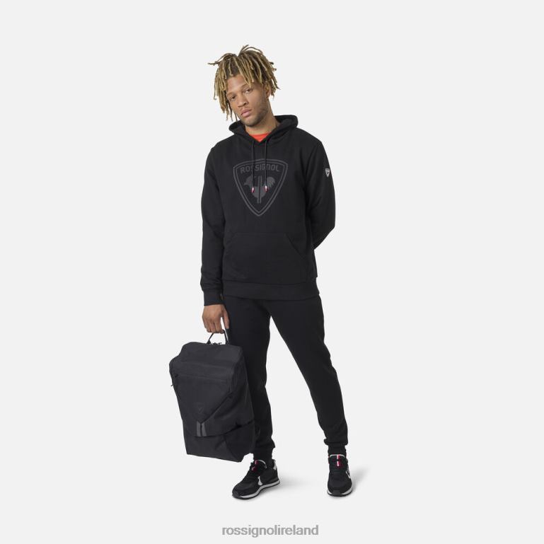 Rossignol Tops Men Hooded Logo Fleece Sweatshirt Black 62R6R103
