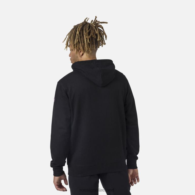 Rossignol Tops Men Hooded Logo Fleece Sweatshirt Black 62R6R103