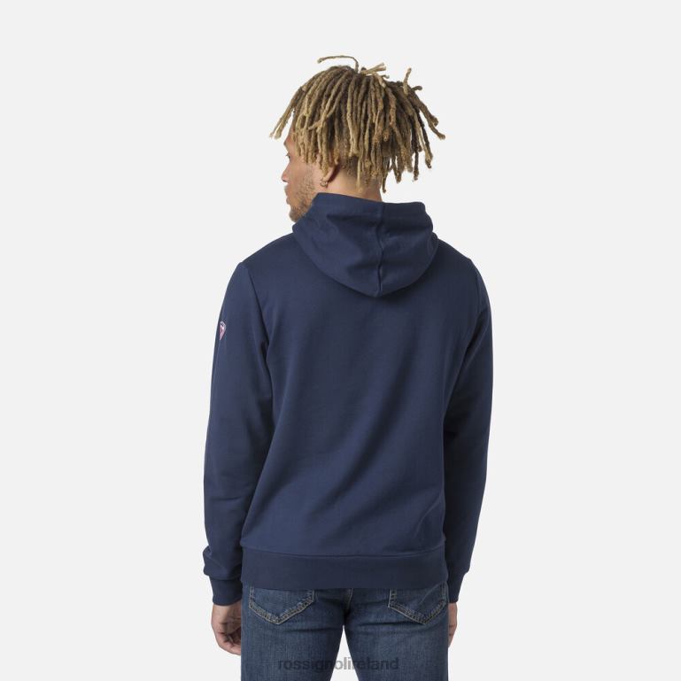 Rossignol Tops Men Hooded Logo Fleece Sweatshirt Darknavy 62R6R65