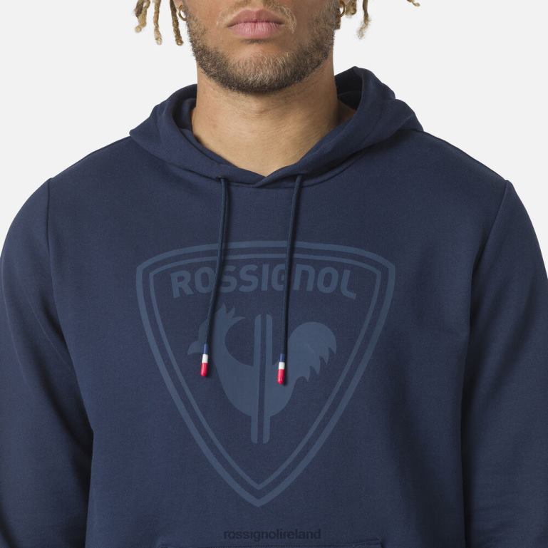 Rossignol Tops Men Hooded Logo Fleece Sweatshirt Darknavy 62R6R65