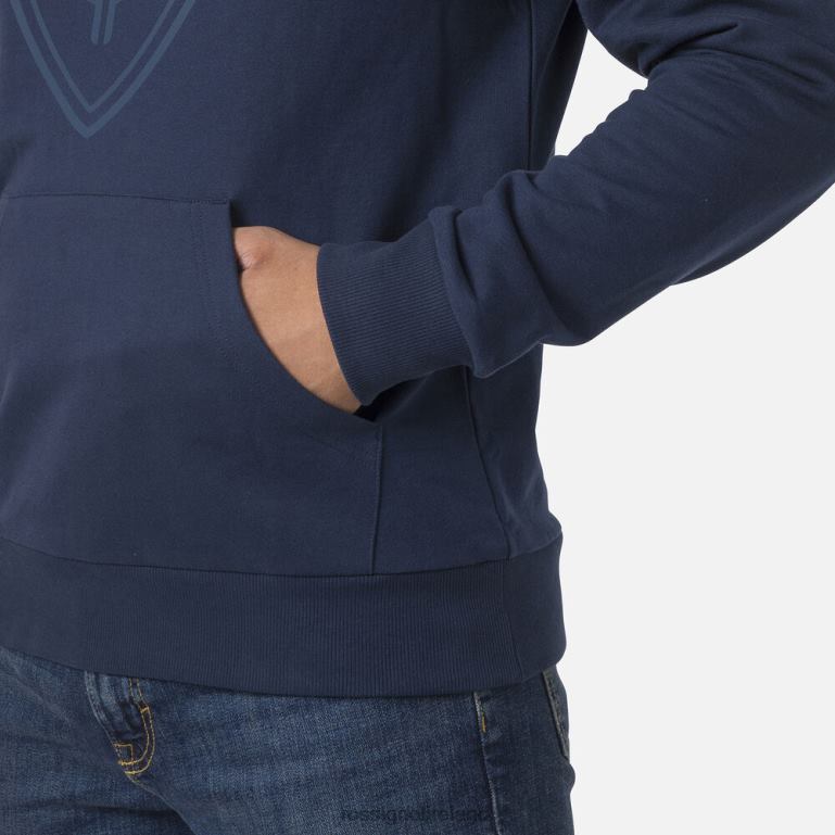 Rossignol Tops Men Hooded Logo Fleece Sweatshirt Darknavy 62R6R65