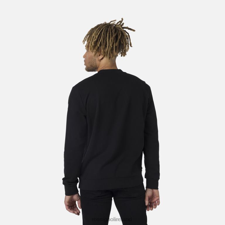 Rossignol Tops Men Logo Cotton Sweatshirt Round Neck Black 62R6R321