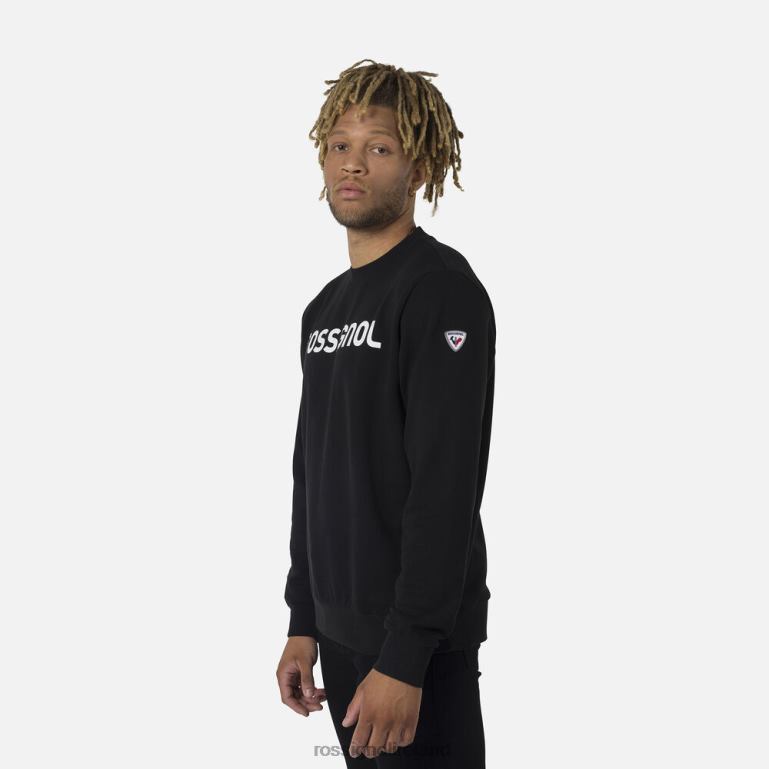 Rossignol Tops Men Logo Cotton Sweatshirt Round Neck Black 62R6R321
