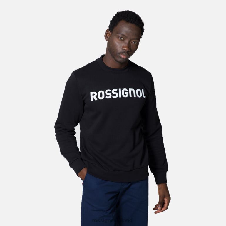 Rossignol Tops Men Logo Cotton Sweatshirt Round Neck Black 62R6R474