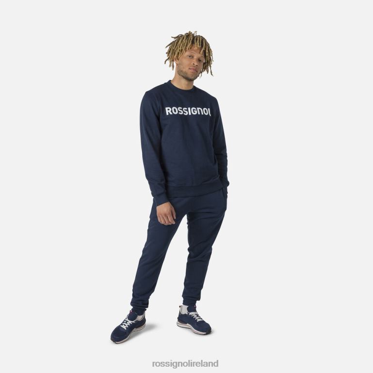 Rossignol Tops Men Logo Cotton Sweatshirt Round Neck Darknavy 62R6R415