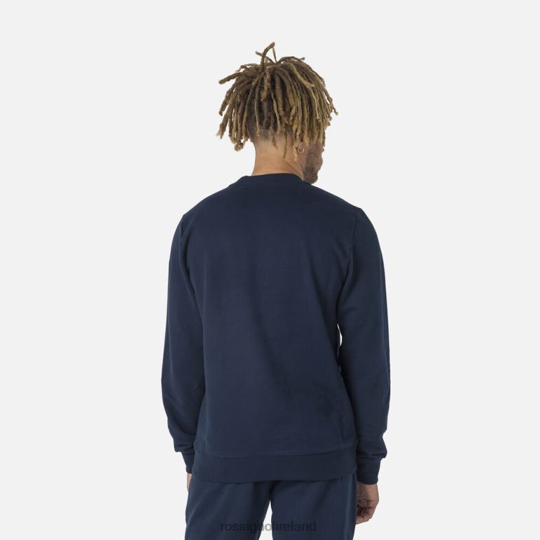 Rossignol Tops Men Logo Cotton Sweatshirt Round Neck Darknavy 62R6R415