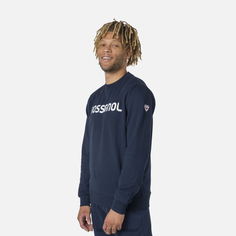 Rossignol Tops Men Logo Cotton Sweatshirt Round Neck Darknavy 62R6R415