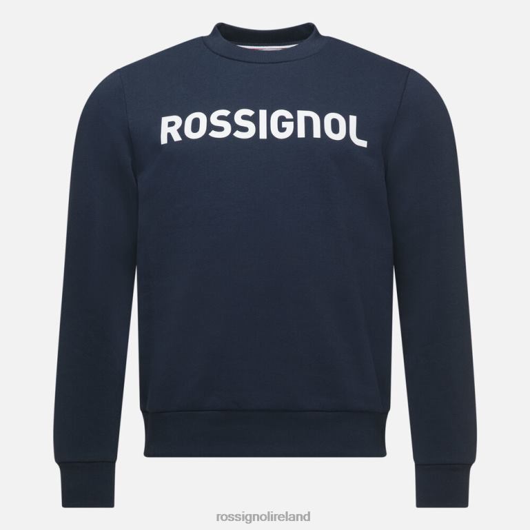 Rossignol Tops Men Logo Cotton Sweatshirt Round Neck Darknavy 62R6R505