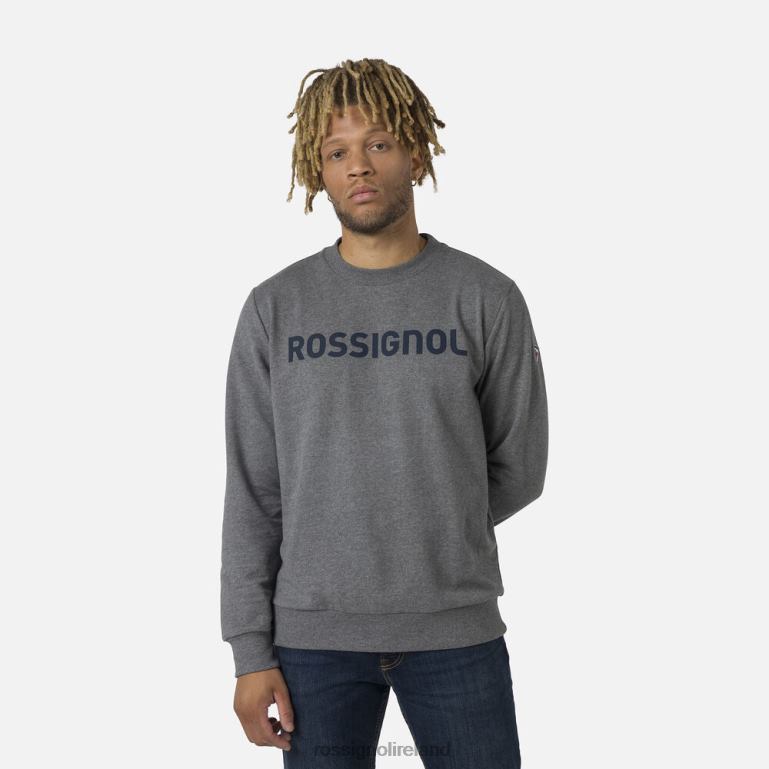 Rossignol Tops Men Logo Cotton Sweatshirt Round Neck Heathergrey 62R6R315