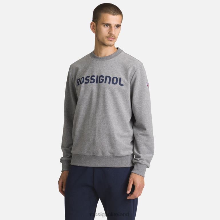 Rossignol Tops Men Logo Cotton Sweatshirt Round Neck Heathergrey 62R6R394