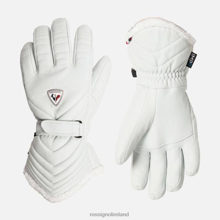 Rossignol Accessories Women Select Leather Waterproof Ski Gloves White 62R6R1111