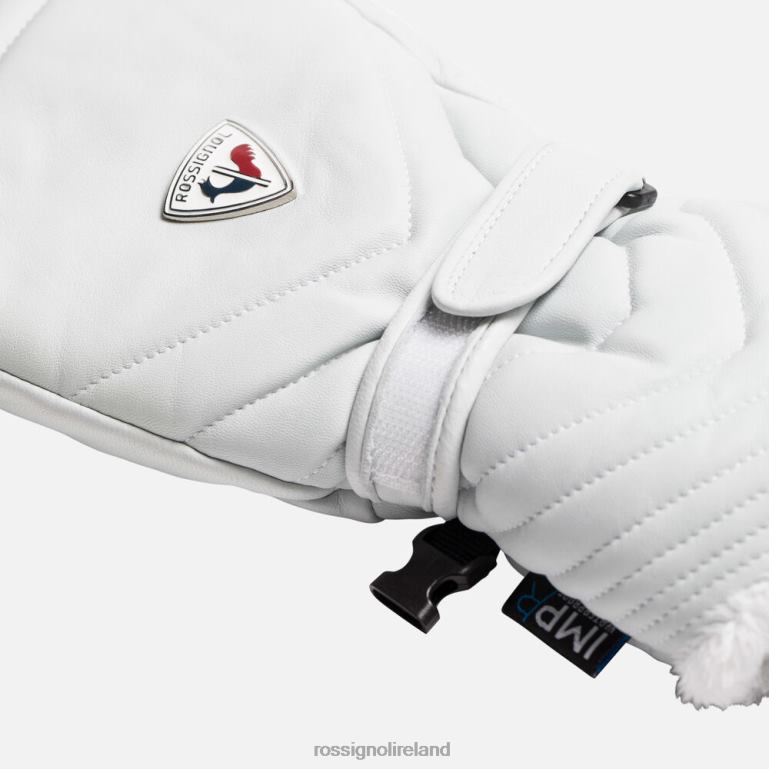 Rossignol Accessories Women Select Leather Waterproof Ski Mittens White 62R6R1076
