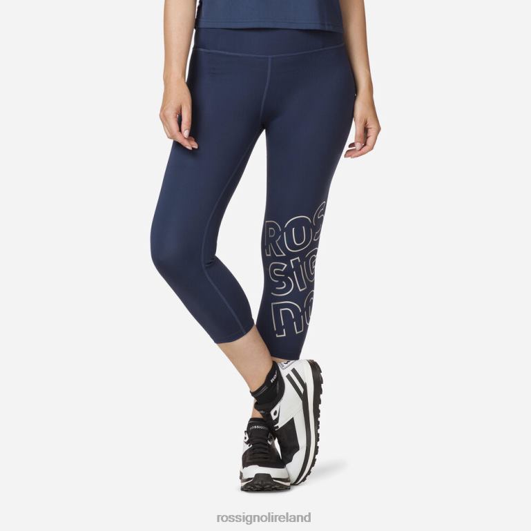 Rossignol Bottoms Women Stretch 3/4 Running Tights Dark Navy 62R6R913