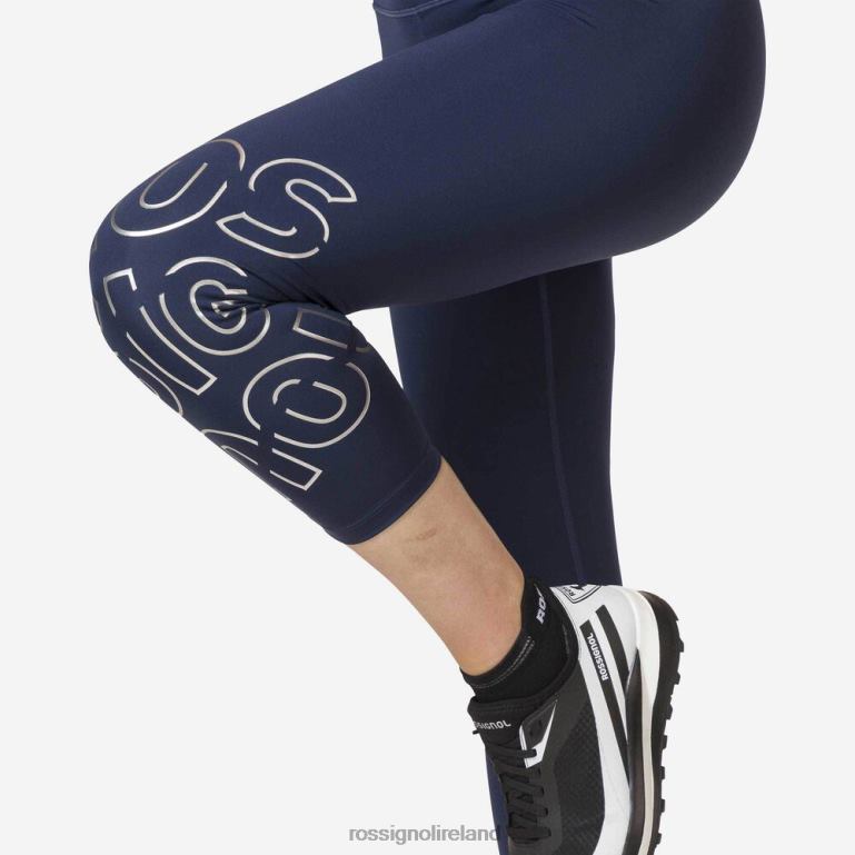 Rossignol Bottoms Women Stretch 3/4 Running Tights Dark Navy 62R6R913