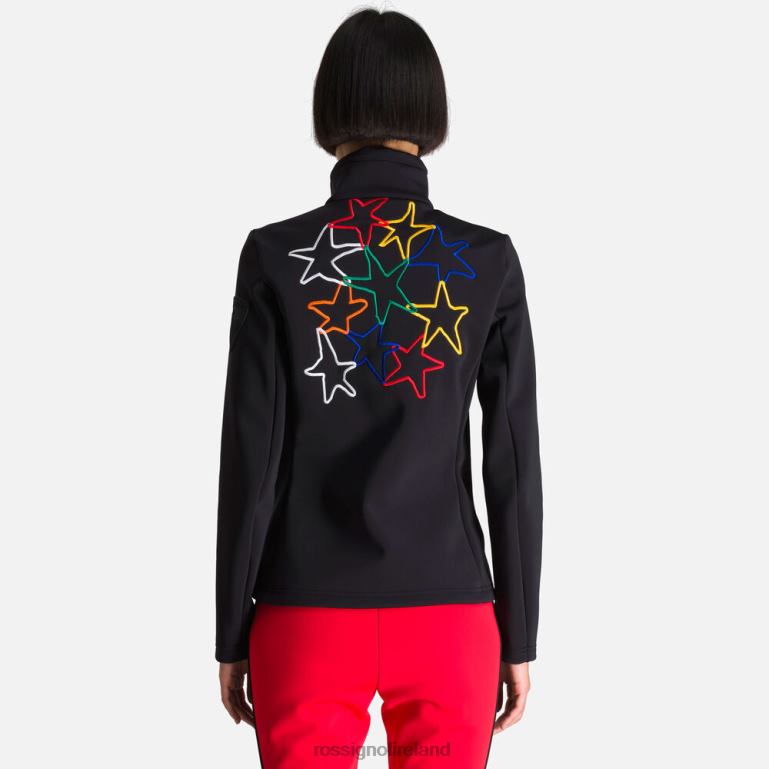 Rossignol Tops Women Jcc Brady Printed Soft Jacket Black 62R6R996